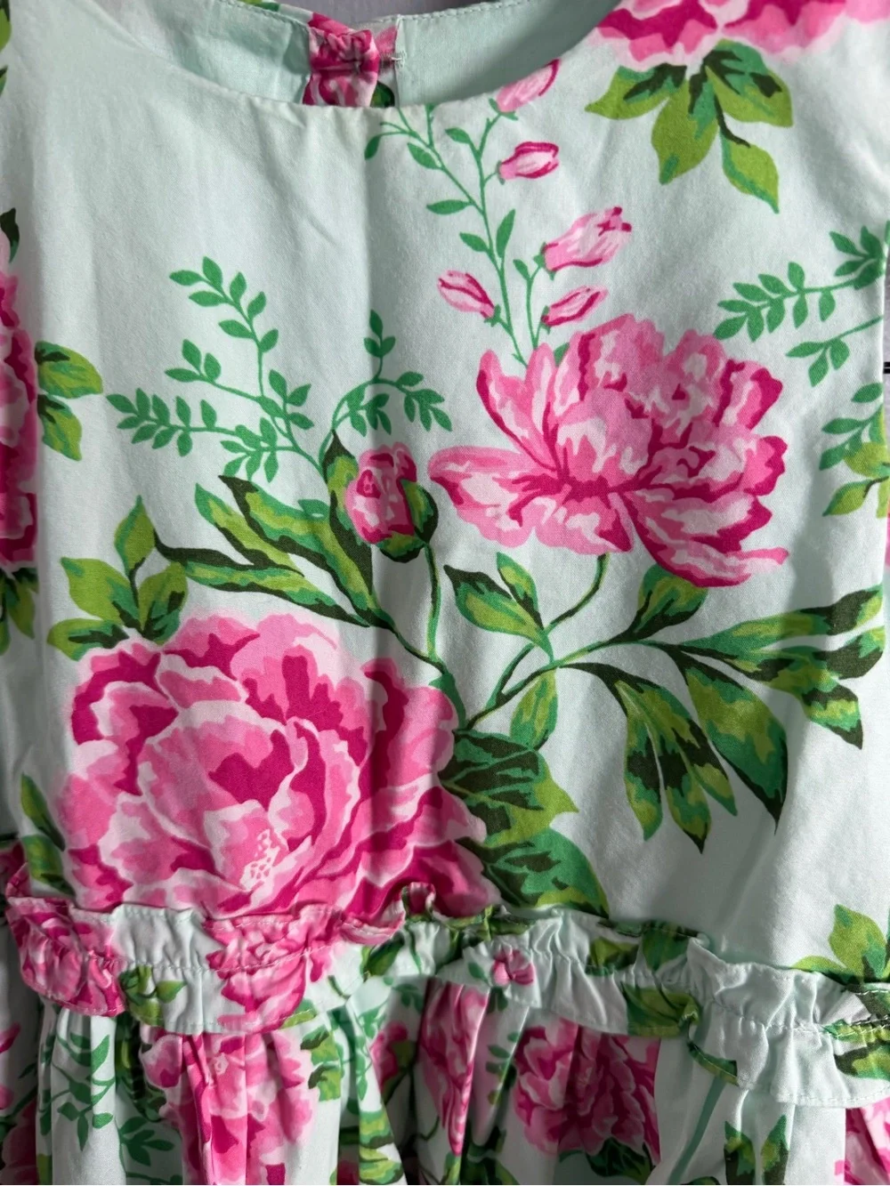 Gymboree Mint Dress with Pink Floral Print